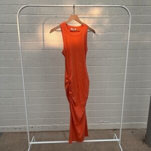 NEVER WORN Michael Stars Wren ruched dress in Heatwave - S